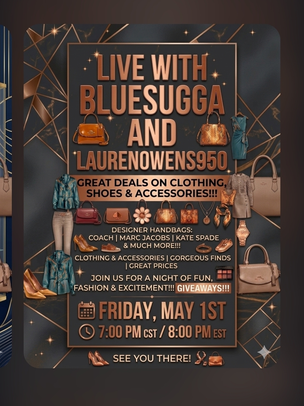 Live with BLUESUGGA & LAURENOWENS950 Fashion Event - Navy & Rose Gold